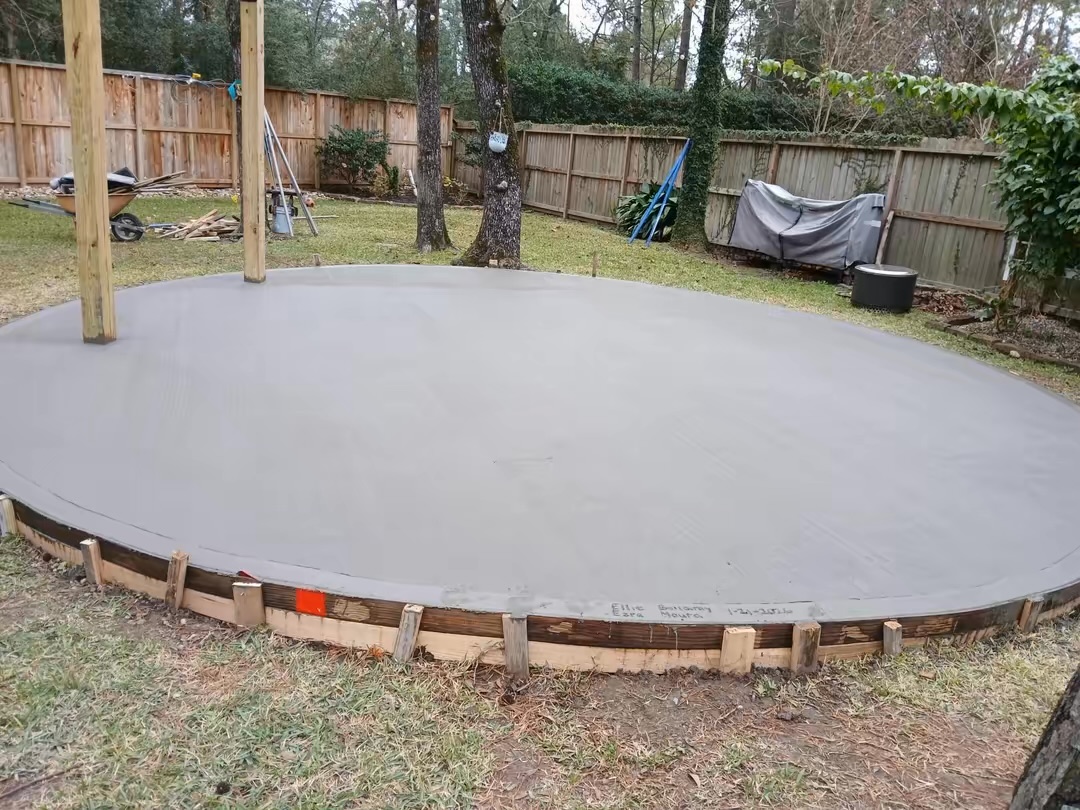 Oval gazebo slab